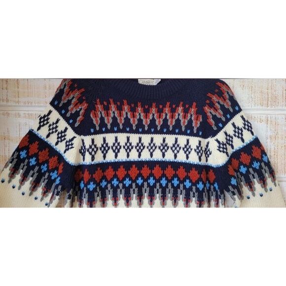 Vintage Rare‎ Gimbels Grandpa Sweater Chunky Ski Sweater Crewneck Sweater - Picture 11 of 14